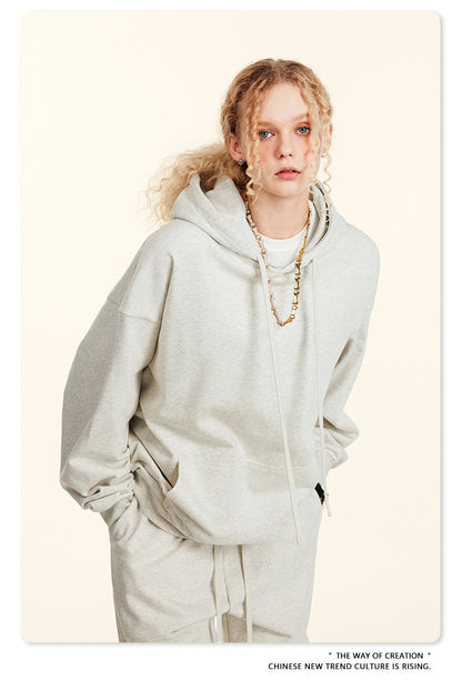 Oversize Heavyweight Pullover Hoodie & Zipper Hoodie & Sweatshirt & Pants Setup WN9930-K