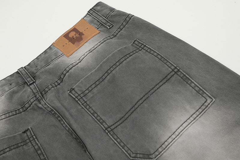 Wash Paint Mid-Rise Straight Denim Jeans WN18530