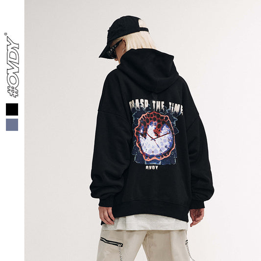 Clock Graphic Oversize Hoodie WN12497