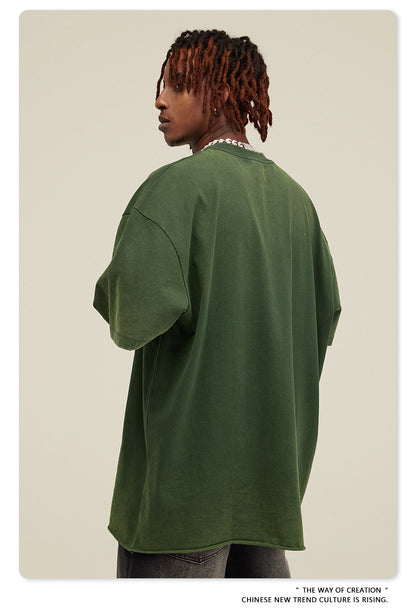 Washed Damage Oversize Short Sleeve T-Shirt WN6068