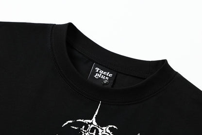 Graffiti Print Cotton Short Sleeve T-Shirt WN25729