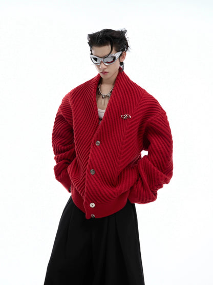 Heavyweight Oversize V-neck Kint Cardigan WN8666