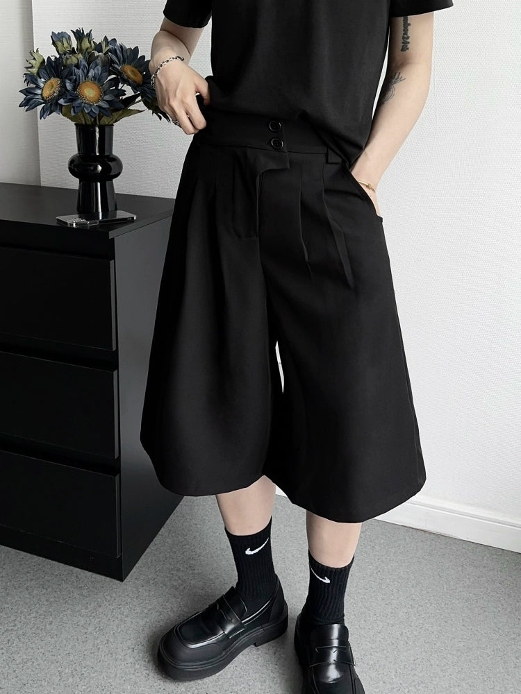 Simple Wide Leg Half Pants WN19375