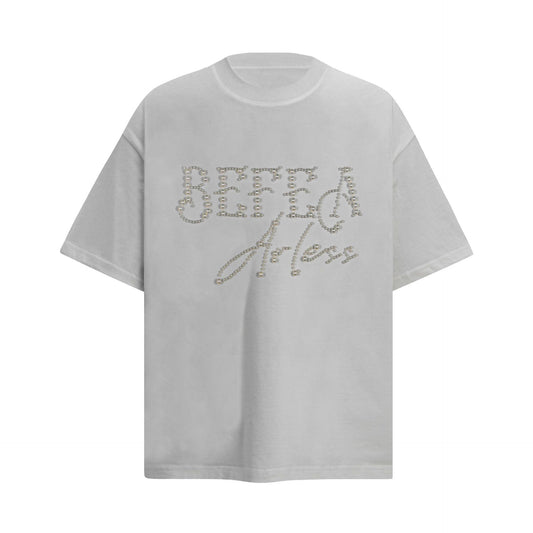 Heavyweight Beads Graphic Oversize Short Sleeve T-Shirt WN26086