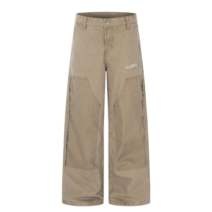 Damage Patchwork Wide Leg Cargo Pants WN26162