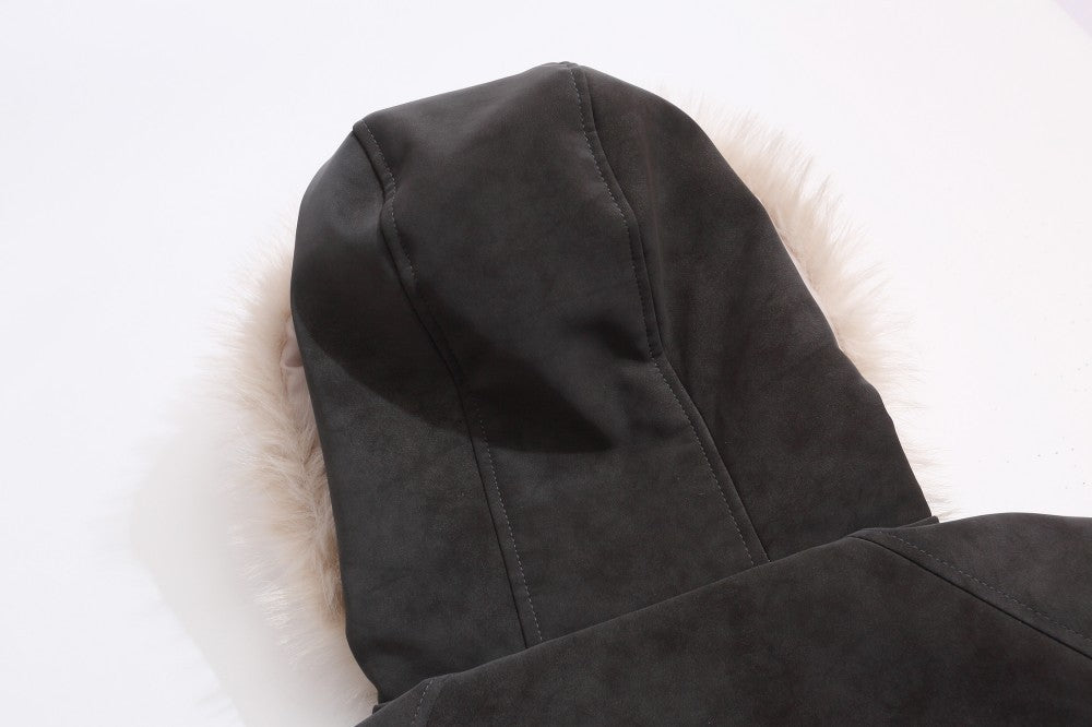Fake Fur Collar Hooded Puffer Jacket WN28102