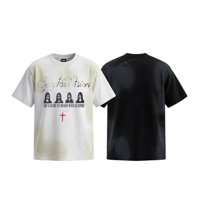 Washed Graphic Print Short Sleeve T-Shirt WN25744