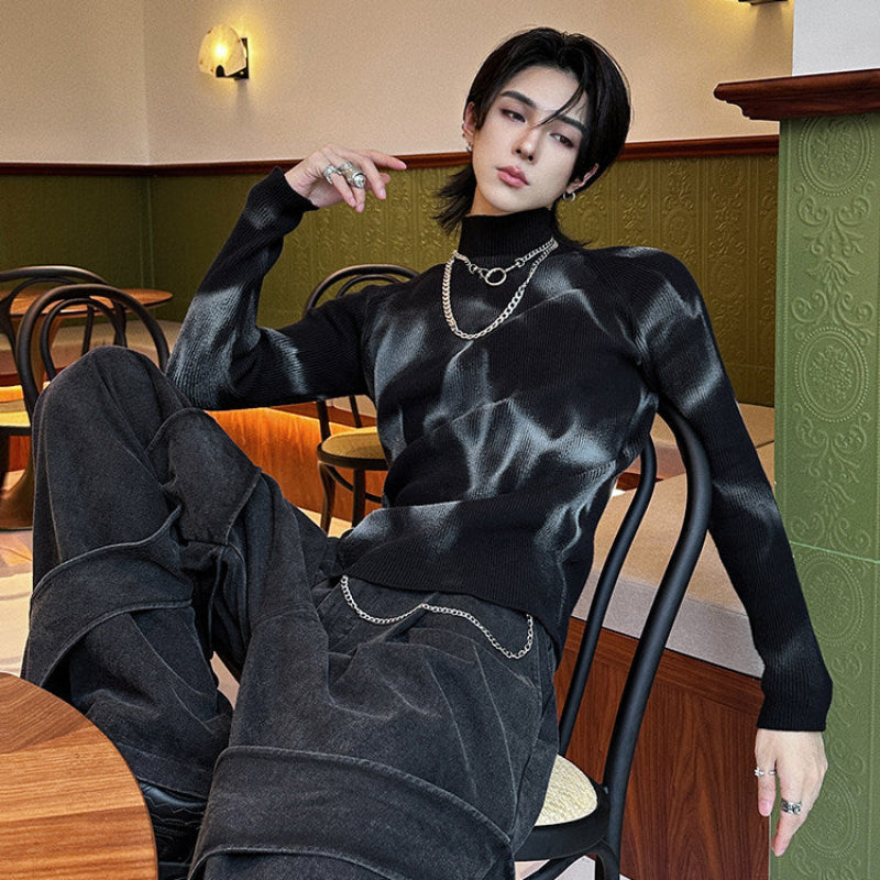 Tie-Dye High-Neck Knit Sweater WN25058