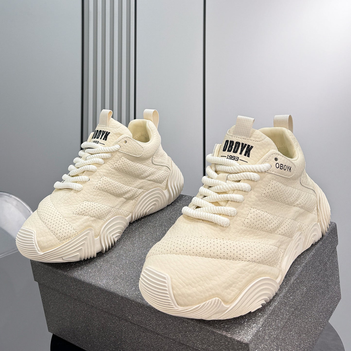 Platform Knit Chunky Lace-Up Sneakers WN24830