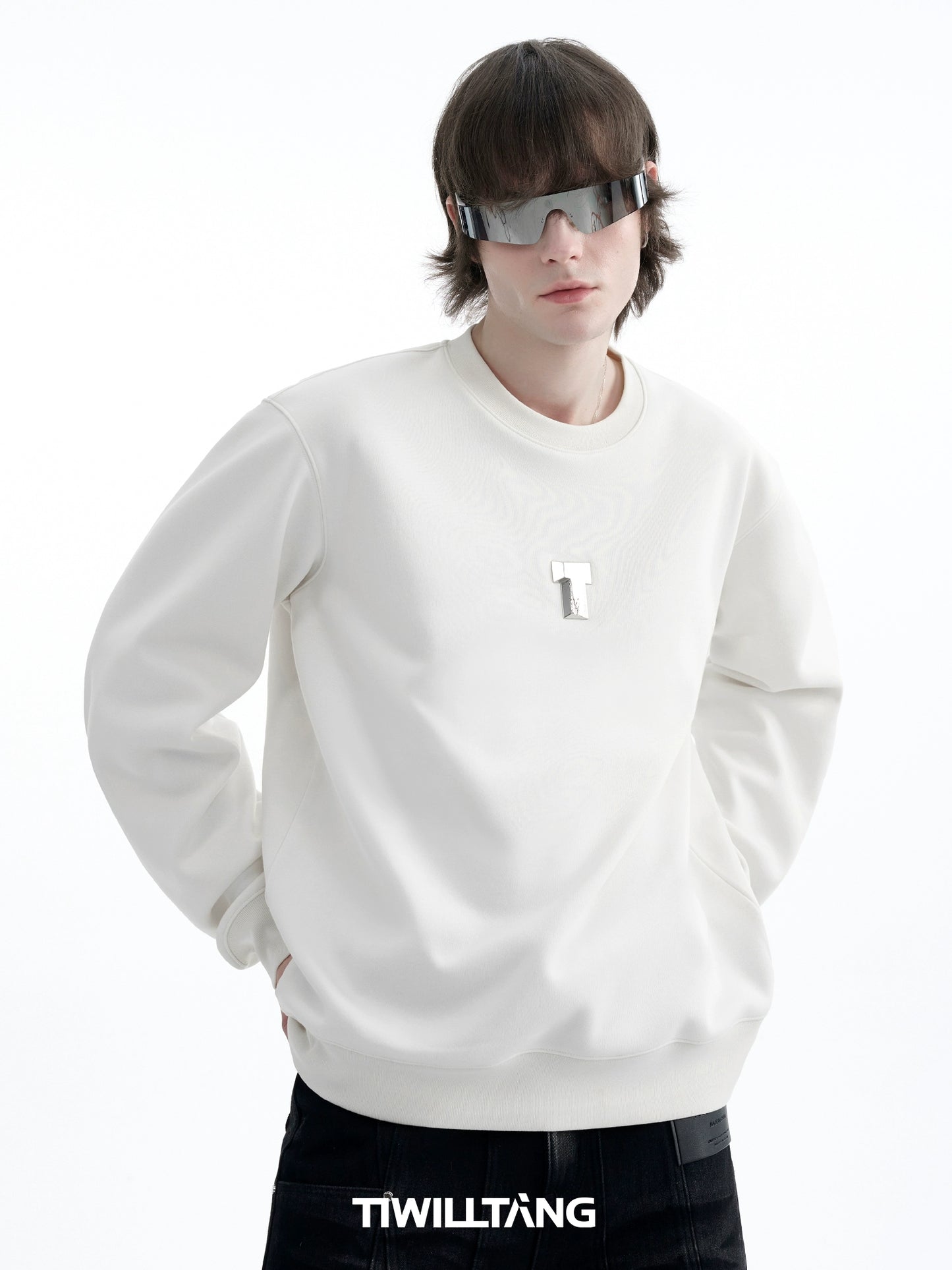 Fleece Linning Metallic Base Layer Sweatshirt WN10664