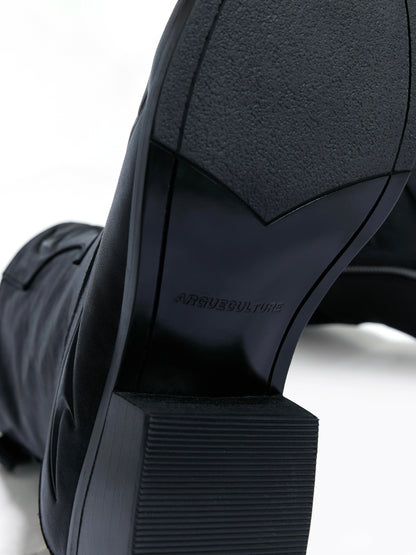 Embossed Spine First Layer Cowhide Chelsea Boots WN21709