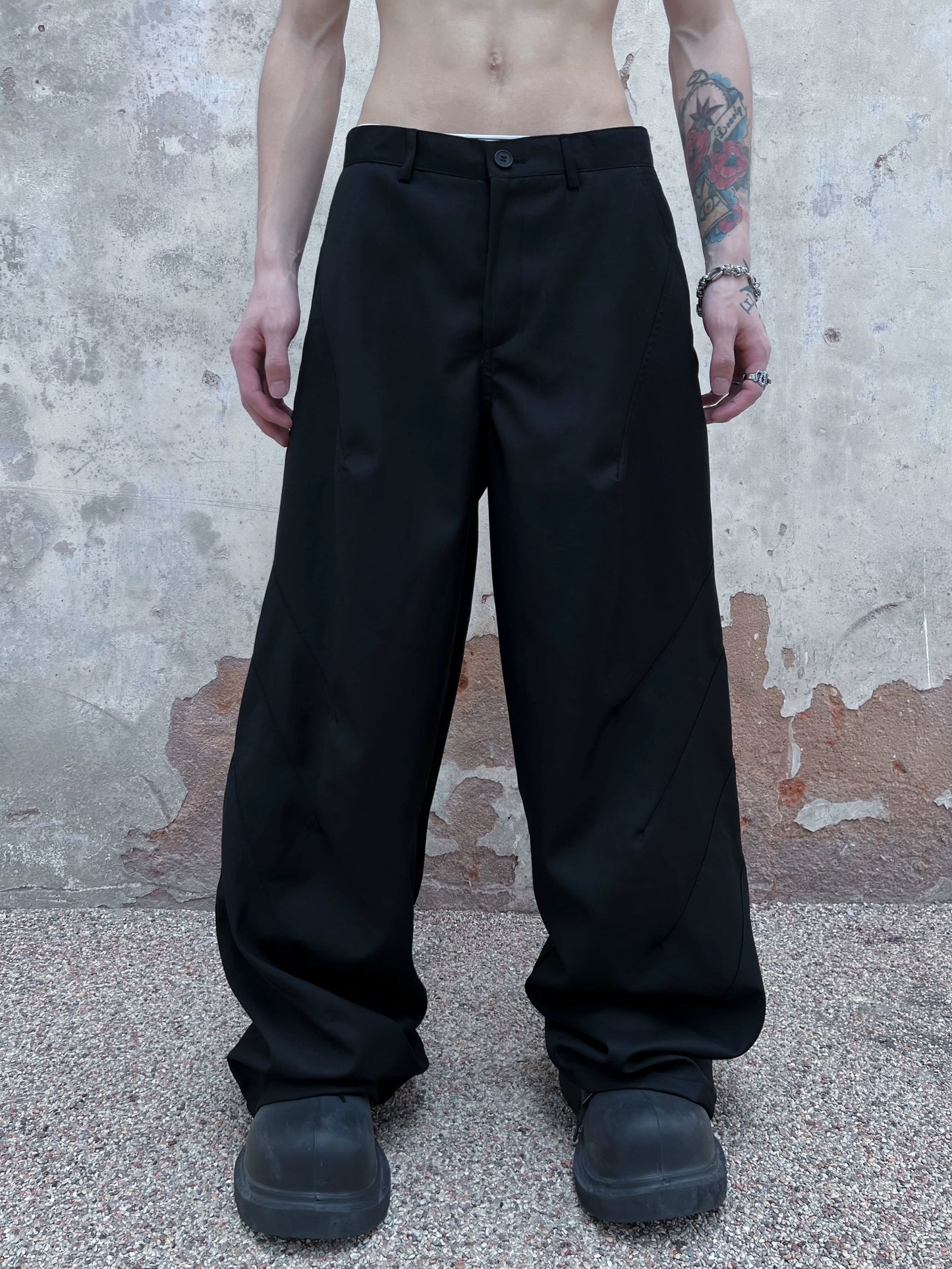 Knife-Pleat High-Waist Wide Leg Trousers WN10735