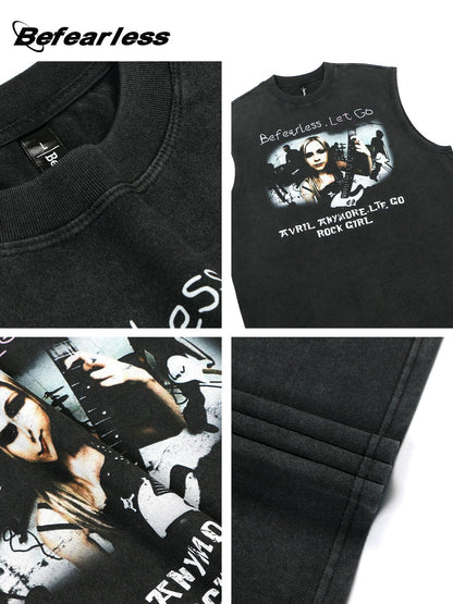 Portrait Graphic Sleeveless T-Shirt WN26241