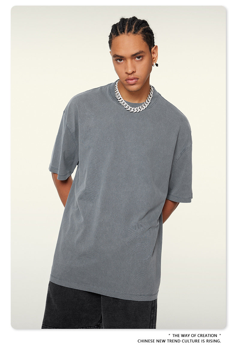 Washed Oversize Short-sleeve T-shirt WN6457