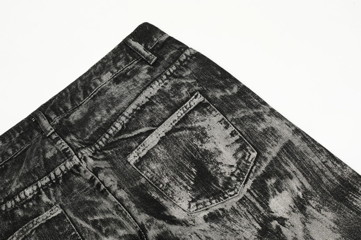 Paint Brush Zipper Design Micro Flare Denim Jeans WN16171