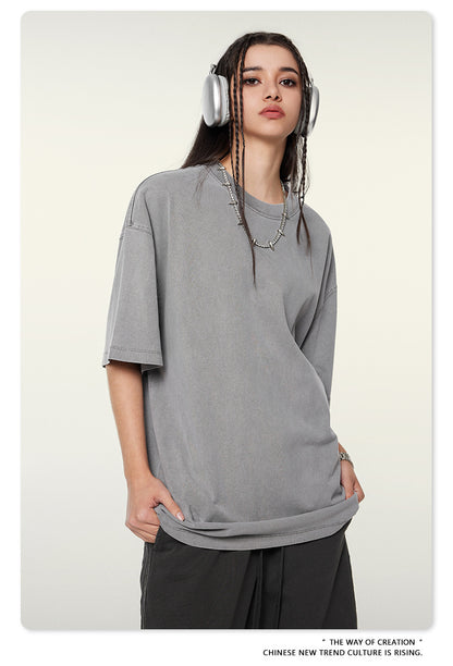Washed Oversize Short-sleeve T-shirt WN6457