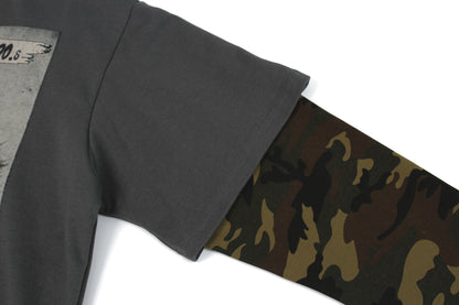 Oversize Graphic Fake Layered Long Sleeve T-Shirt WN13136