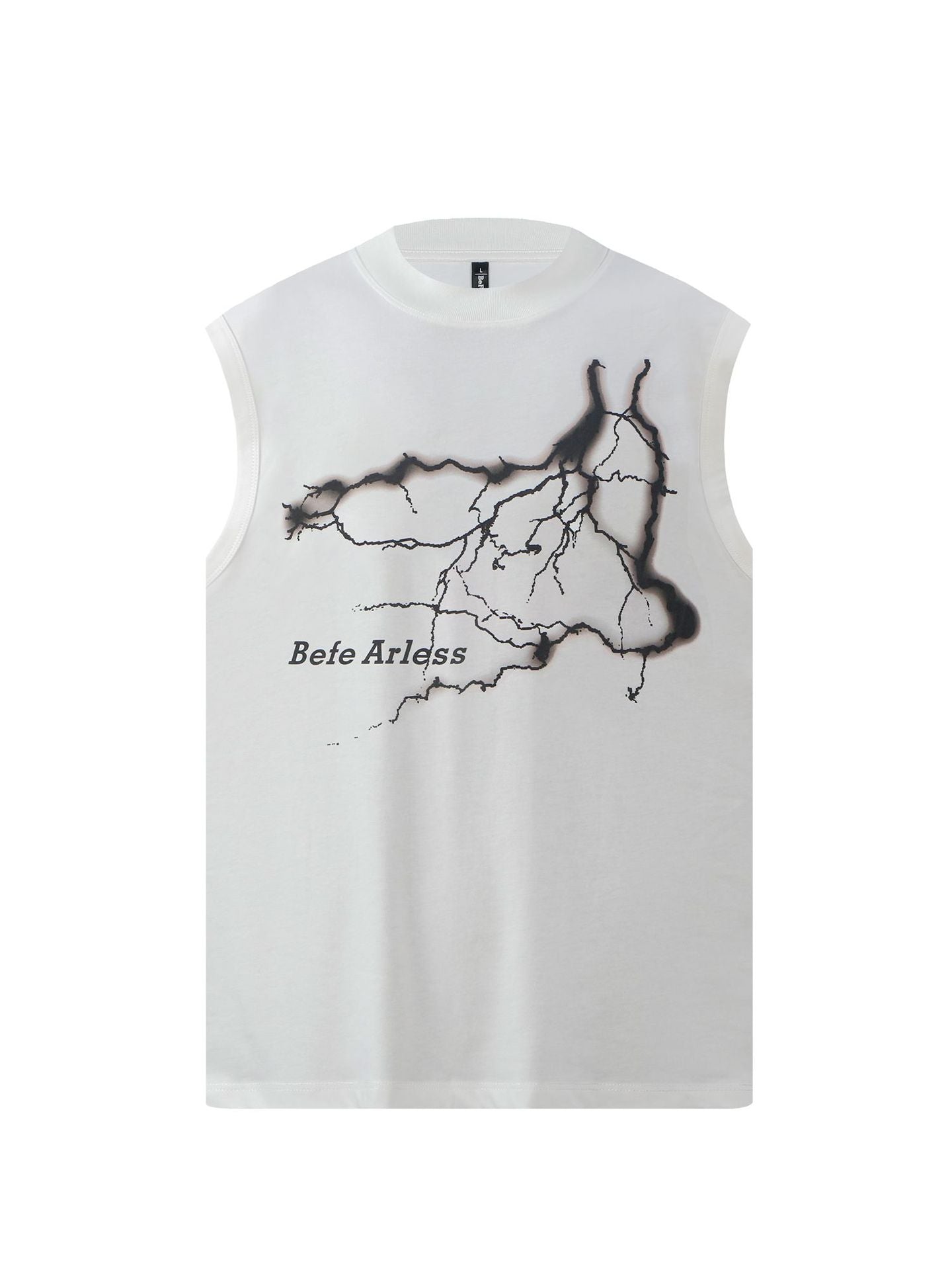 Lightning Print Oversize Sleeveless T-Shirt WN26374
