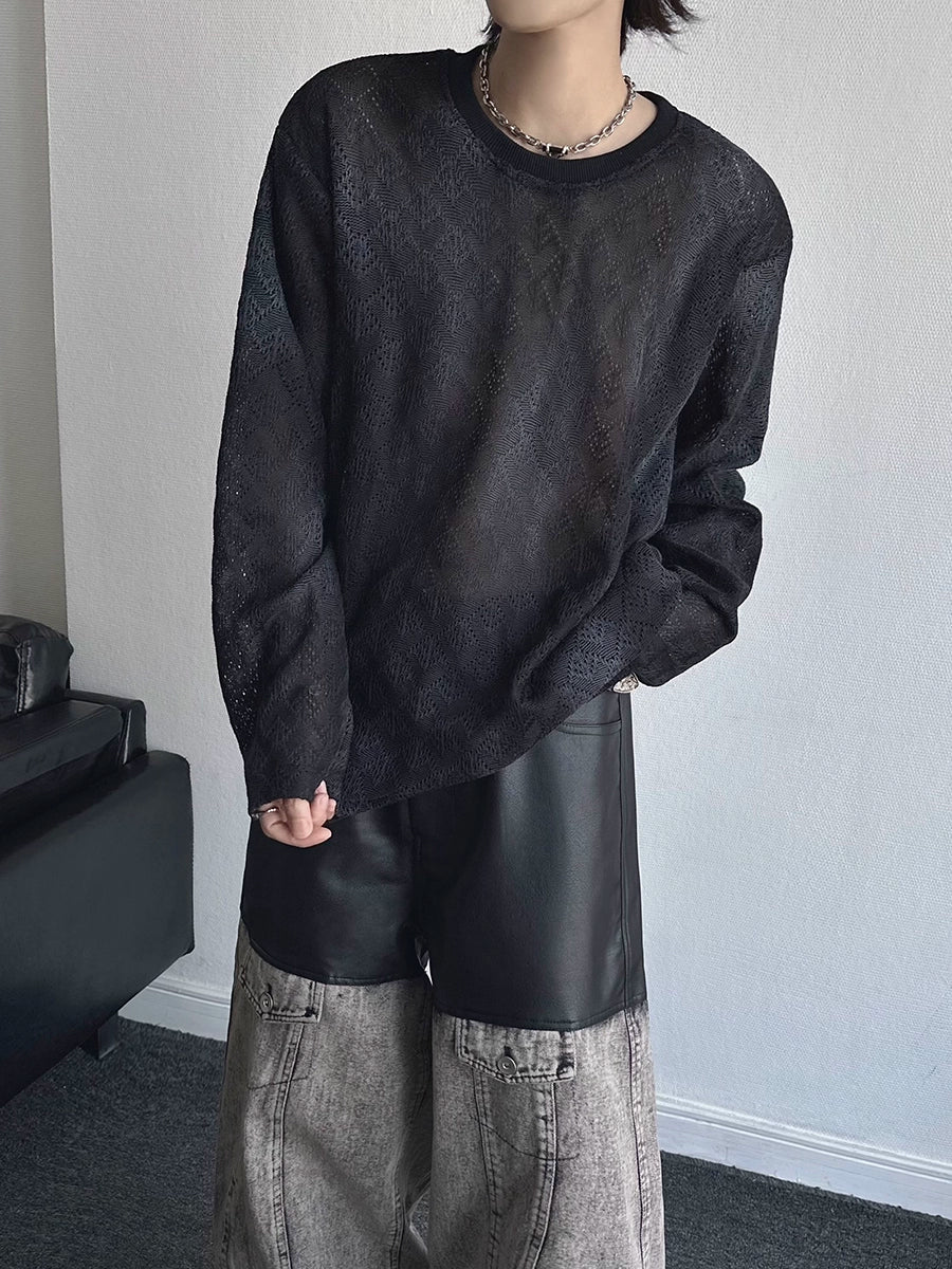 Tie-Dye Sheer Long Sleeve T-Shirt WN19358