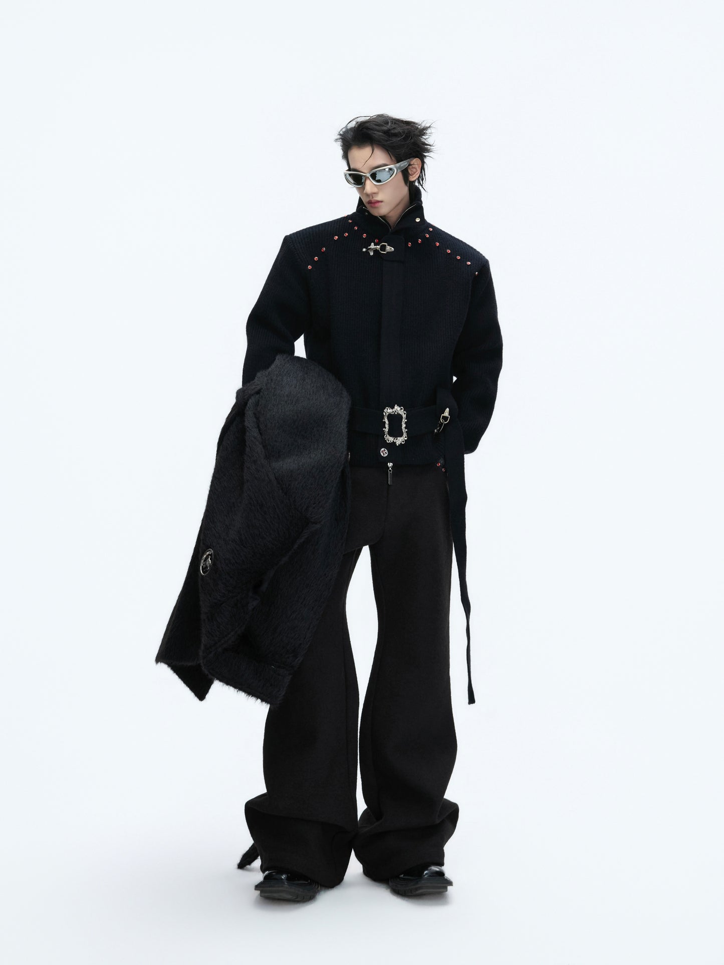 Cropped Zipper Knit Cardigan Jacket WN22681