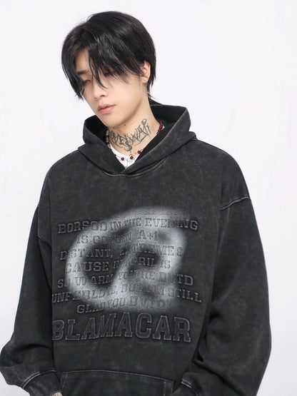 Oversize Letter Design Hoodie WN8734