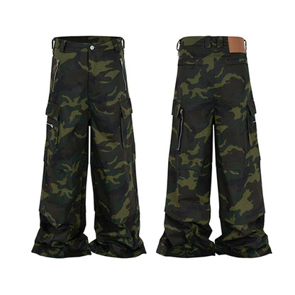 Camouflage Wide-Leg Cargo Pants WN11344