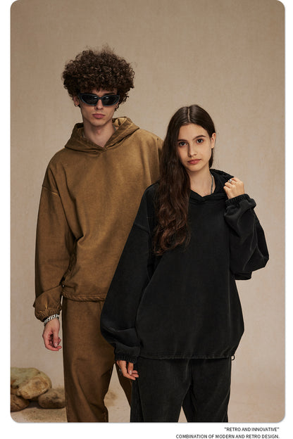 Oversize Drawstring Washed Hoodie WN9976