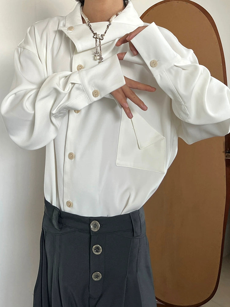 Unique Collar Long Sleeve Shirt WN19949