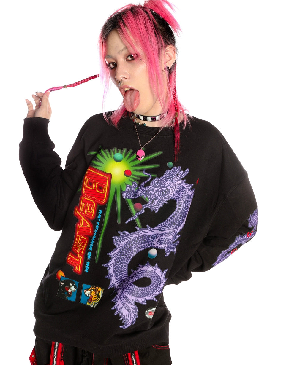 Dragon Art Print Long Sleeve Sweatshirt WN22249