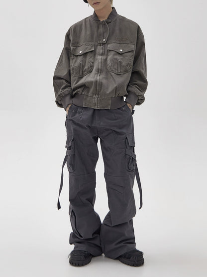 Multi-Pocket Layered Straight Leg Cargo Pants WN9892