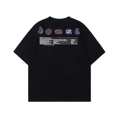 Band Print Oversize Short Sleeve T-Shirt WN26073