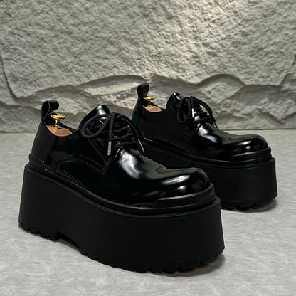 Patent Lace Up Platform Thick Sole Shoes WN24575