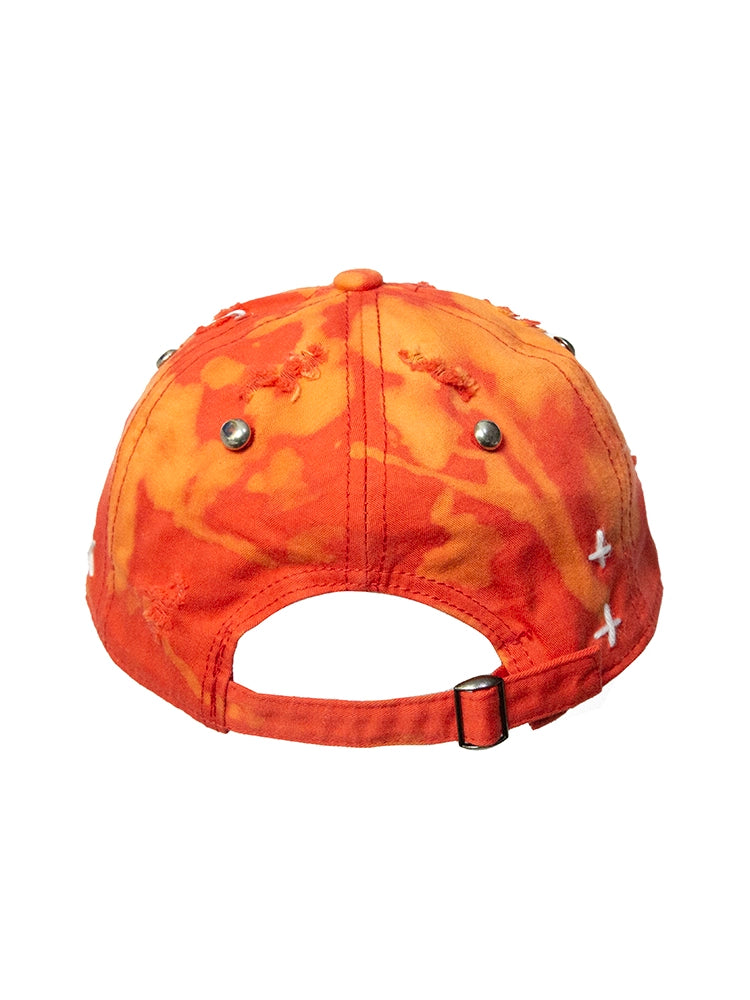 Tie-Dye Rivet Embroidery Deep Curved-Brim Cap WN21120