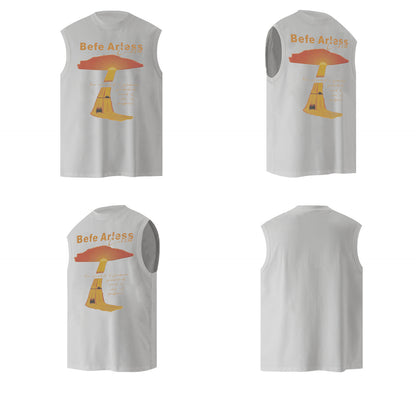 Sunset Print Oversize Sleeveless T-Shirt WN26375