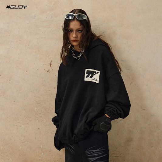 Patchwork Oversize Pullover Hoodie WN12363