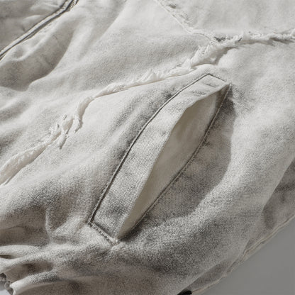 Raw Edge Heavy Wash Thick Puffer Jacket WN12696