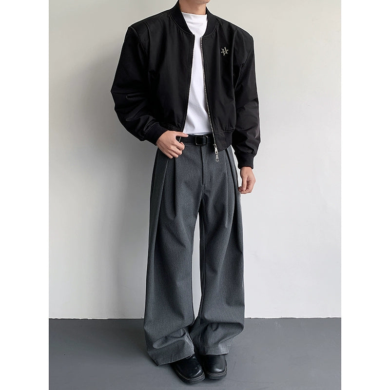 Plain Design Longer hem Trousers WN19303