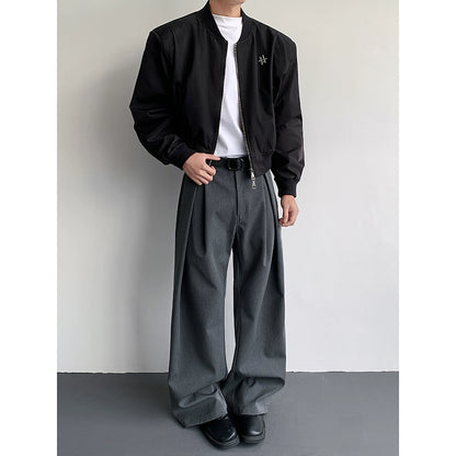 Plain Design Longer hem Trousers WN19303