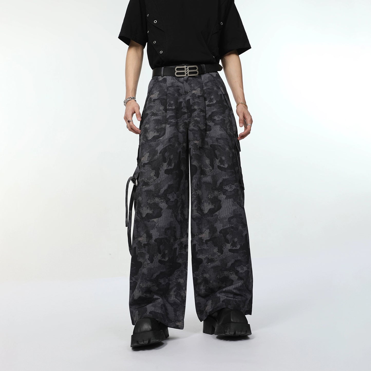 Camouflage Wide Leg Workwear Pants WN7320