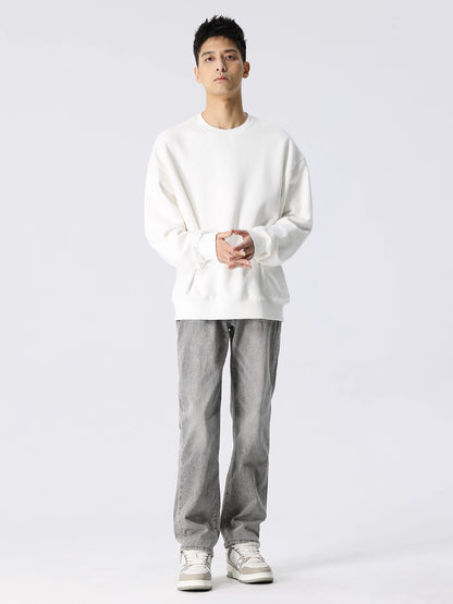 Washed Wide-Leg Straight Denim Jeans WN17615