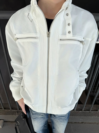 Stand Neck Lightweight Oversize Short Jacket WN27954