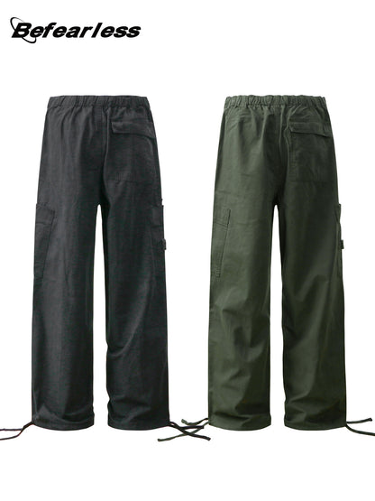 Multi Pocket Panel Drawstring Cargo Pants WN26292