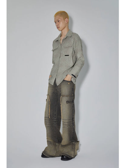 Swamp Green Textured Long Sleeve Shirt WN19046