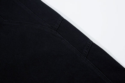 Washed Curved Panel Denim Jeans WN13127