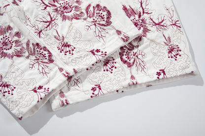 Floral Print Wide Leg Denim Jeans WN28004