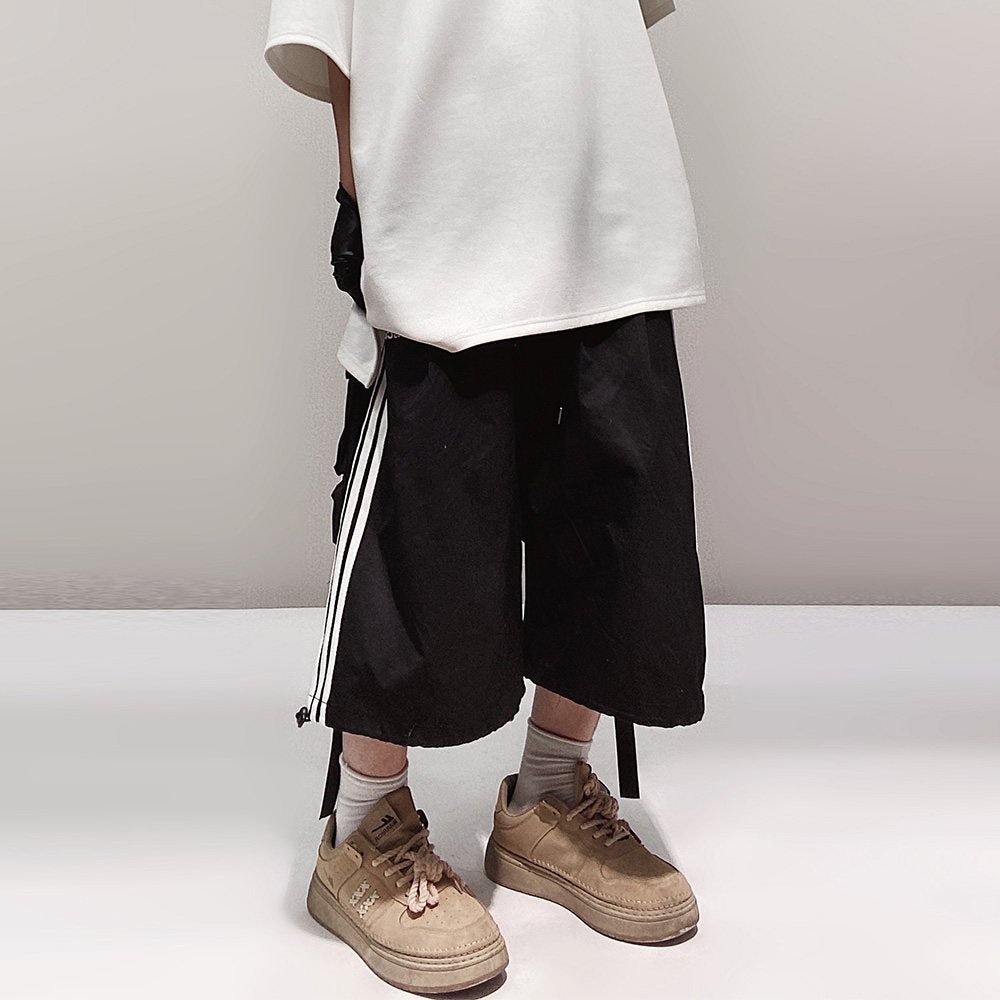 Pocket Design Wide-leg Cropped Cargo Pants WN23660-K