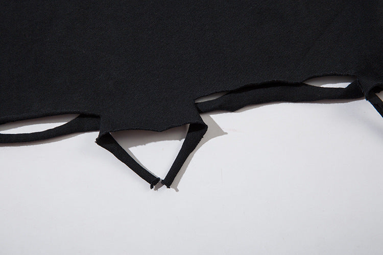 Gradient Damage Design Oversize Long Sleeve T-Shirt WN11129