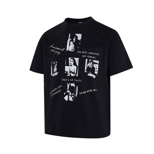 Portrait Letter Print Short Sleeve T-Shirt WN25522