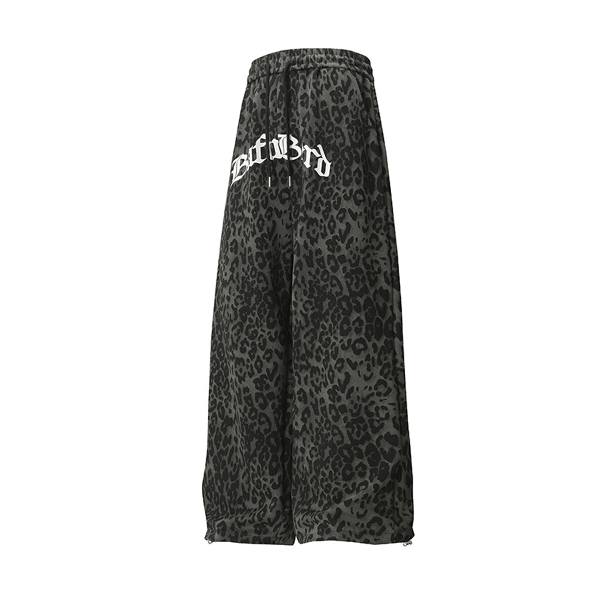 Leopard Print Sporty Drapey Wide Leg Pants WN25600