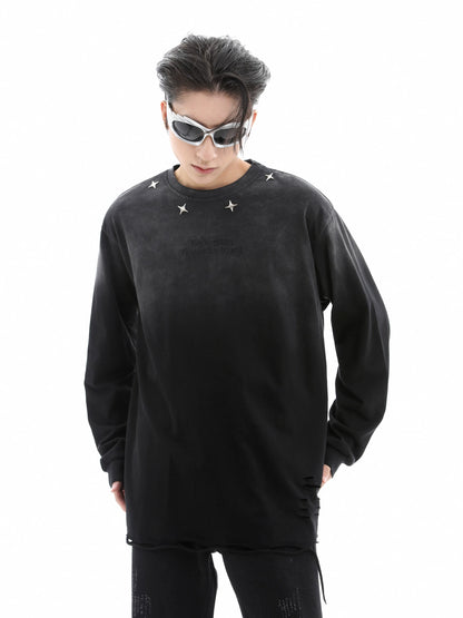 Washed Gradient Long Sleeve T-Shirt WN10389